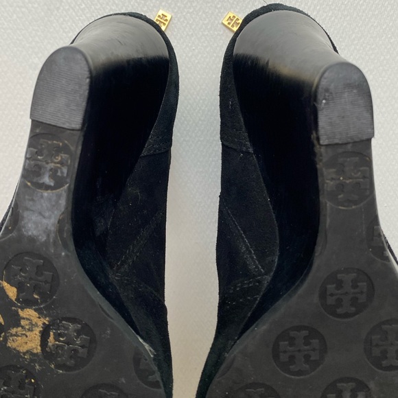 Tory Burch Adrienne Wedge Boots/Booties in Black Suede Size 8 EUC - Picture 14 of 16